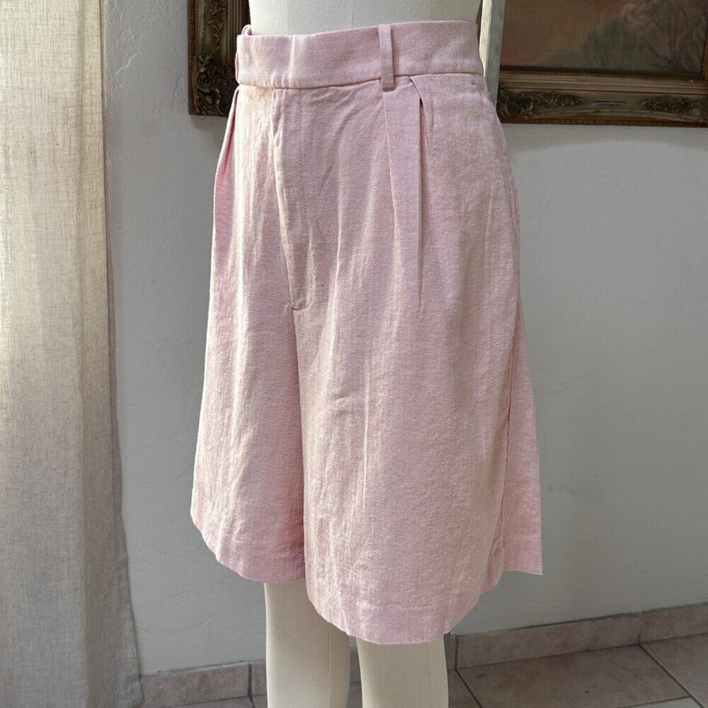 Banana Republic Pink Tailored Bermuda Shorts High Waist Pleated Trouser women 18 - Picture 4 of 12